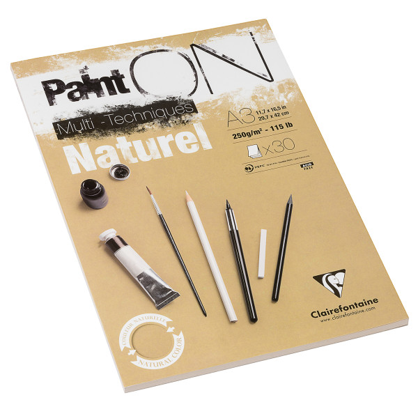 Clairefontaine Paint On Naturel multiteknik-papir – naturfarver, ru